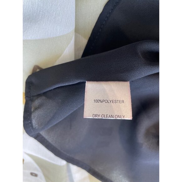 Glam Sleeveless Hi Low Dress Size Medium Geometric Print Racerback Black Multi - Picture 7 of 8